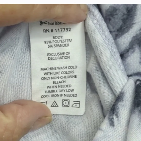 Athletic dress, batik print, knit, cut-out back athleisure blue-gray & pockets! - Picture 16 of 16